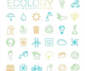 Ecology lines icons set 02
