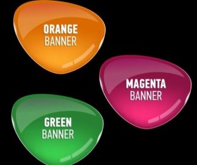 Egg shape glass banner vector 01