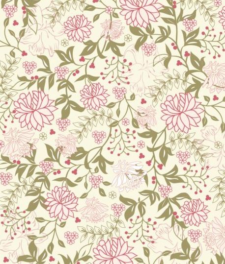 Elegant floral retro pattern seamless vector 02