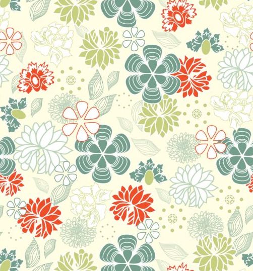 Elegant floral retro pattern seamless vector 04