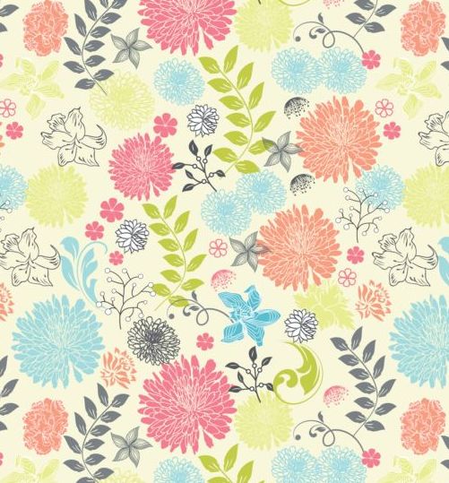Elegant floral retro pattern seamless vector 05