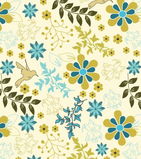 Elegant floral retro pattern seamless vector 07