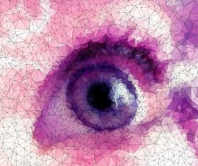 Eye with geometric shapes background vector 02