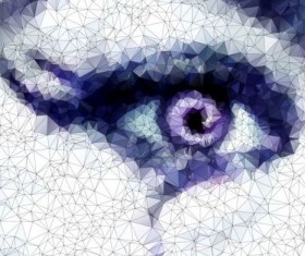 Eye with geometric shapes background vector 03