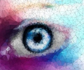 Eye with geometric shapes background vector 04