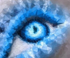 Eye with geometric shapes background vector 05