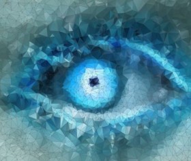 Eye with geometric shapes background vector 06