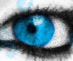 Eye with geometric shapes background vector 07