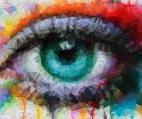 Eye with geometric shapes background vector 08