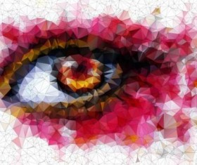 Eye with geometric shapes background vector 09