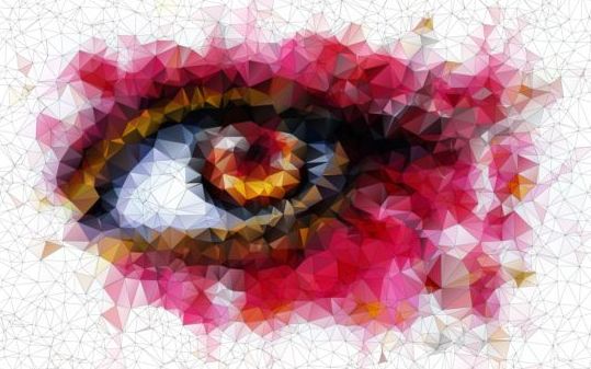 Eye with geometric shapes background vector 09