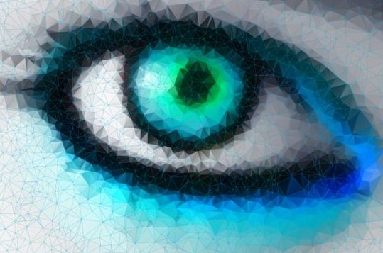 Eye with geometric shapes background vector 13