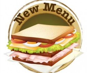 Fast food menu labels vector