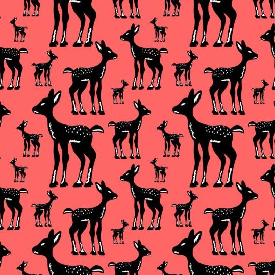 Fawn seamless pattern vector