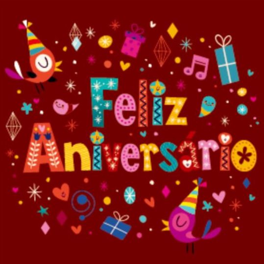 Feliz Aniversario Portuguese Happy Birthday greeting card vector