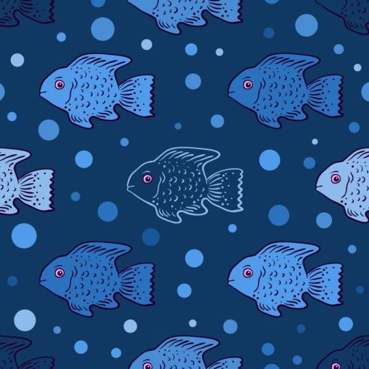 Download Fish seamless pattern vector free download