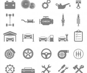 Flat gray car icons vector