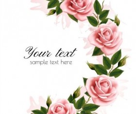 Flower frame with beauty pink flowers vector