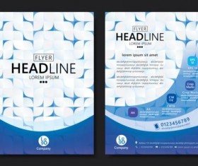 Flyer with brochure geometric pattern cover template vector 03