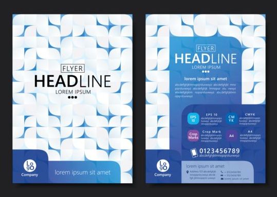 Flyer with brochure geometric pattern cover template vector 06