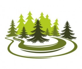Forest trees logo vectors 01
