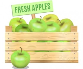 Fresh apples poster vector 01