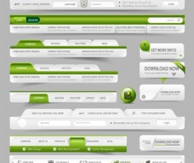 Fresh green website menu material vector