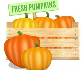 Fresh pumpkins poster vector design
