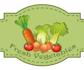 Fresh vagetables retro labels vector