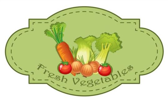 Fresh vagetables retro labels vector