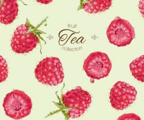 Fruit tea with berry background vector