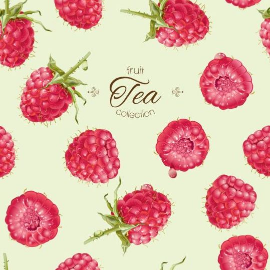 Fruit tea with berry background vector
