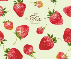 Fruit tea with strawberry background vector 02