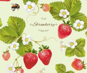 Fruit tea with strawberry background vector 04