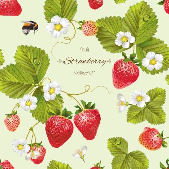 Fruit tea with strawberry background vector 04