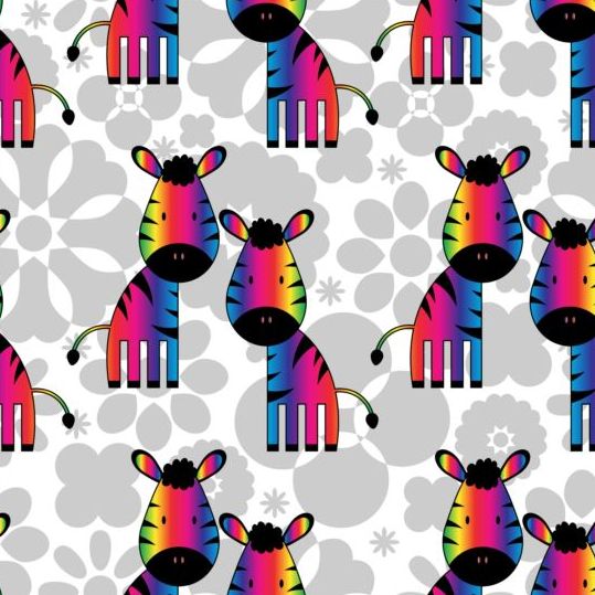 Funny animal seamless pattern vector