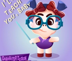 Funny cartoon character vector illustration 06