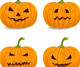 Funny ghost pumpkin halloween vector 03