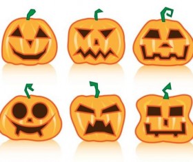 Funny ghost pumpkin halloween vector 06