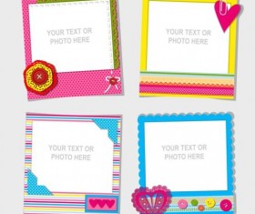 Funny photo frame vectors set 04