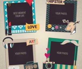 Funny photo frame vectors set 06