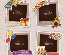 Funny photo frame vectors set 07