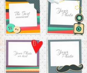 Funny photo frame vectors set 09