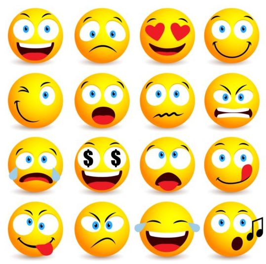 Hand drawn funny expressions vector icons free download 