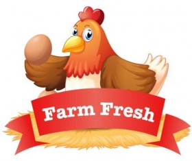 Garm fresh egg labels vector