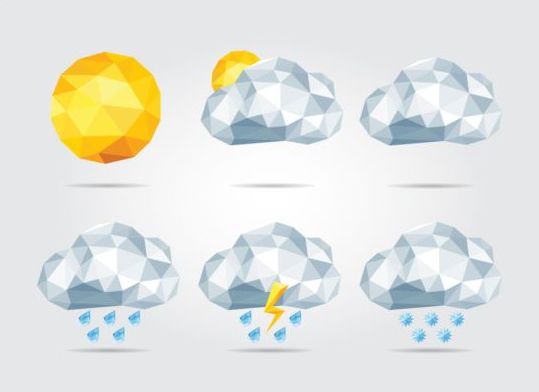 Geometry shapes weather icons