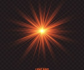Gleaming light rays with tramspaent backdrop vector