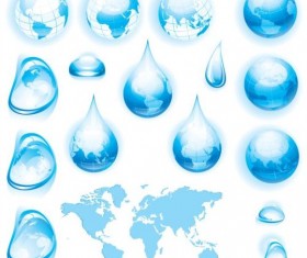 Globe with water dorp vector illustration
