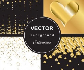Gold heart backgroun art vector