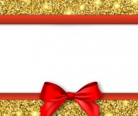 Gold with red background and bow vector 01